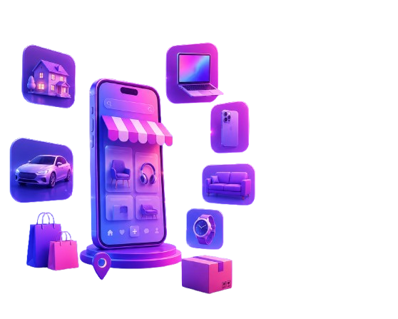 OpenSooq 3D Marketplace Illustration