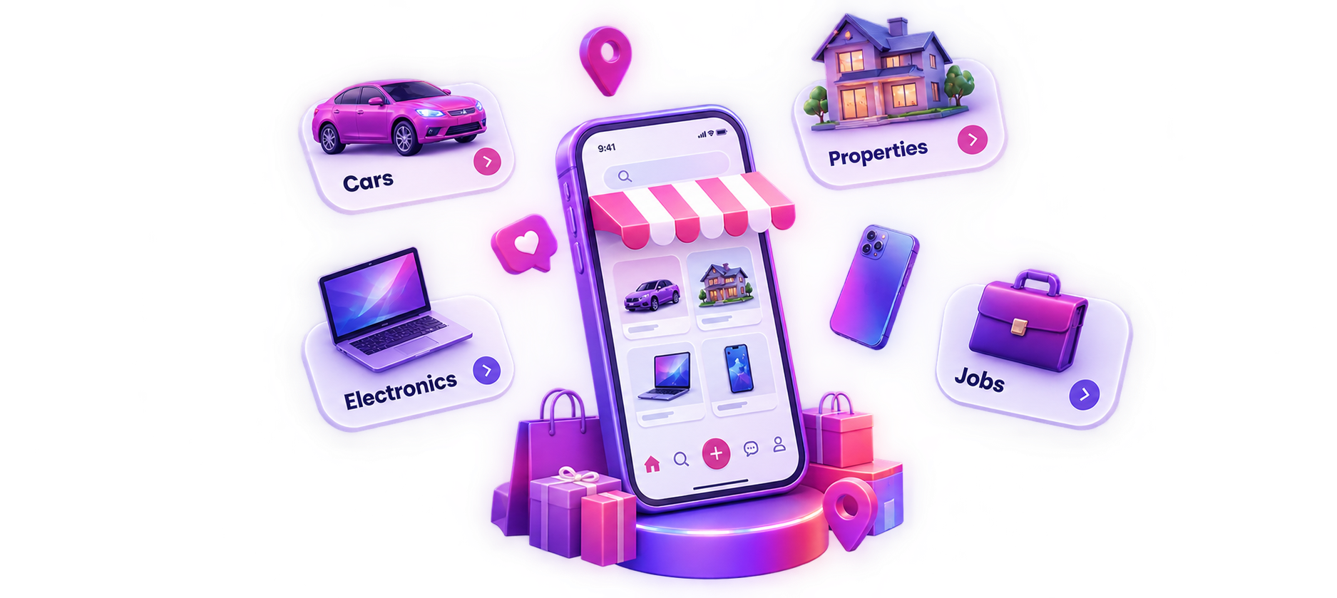 Marketplace 3D Illustration